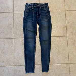 American Eagle Dark Wash Hi-Rise Jegging Crop